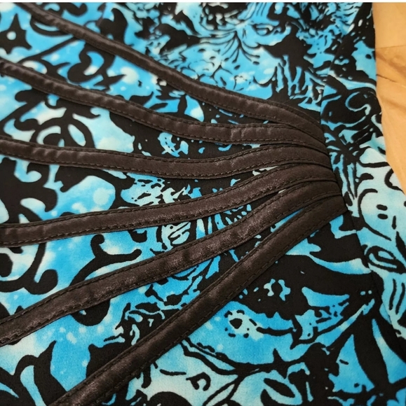 Y2K Dress Size 14 Connected Apparel Blue Black Goth Fairy Whimsical 31" waist - Picture 9 of 15